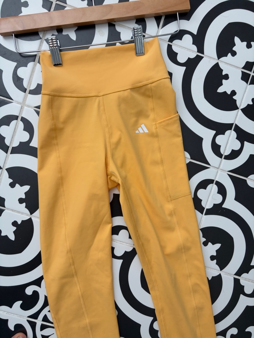 Adidas Mustard Yellow Active Leggings & Sports Bra Set - Picture 2 of 6